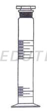 MEASURING CYLINDER, WITH INTERCHANGEABLE PLASTIC STOPPER Accuracy as per ISO 4788